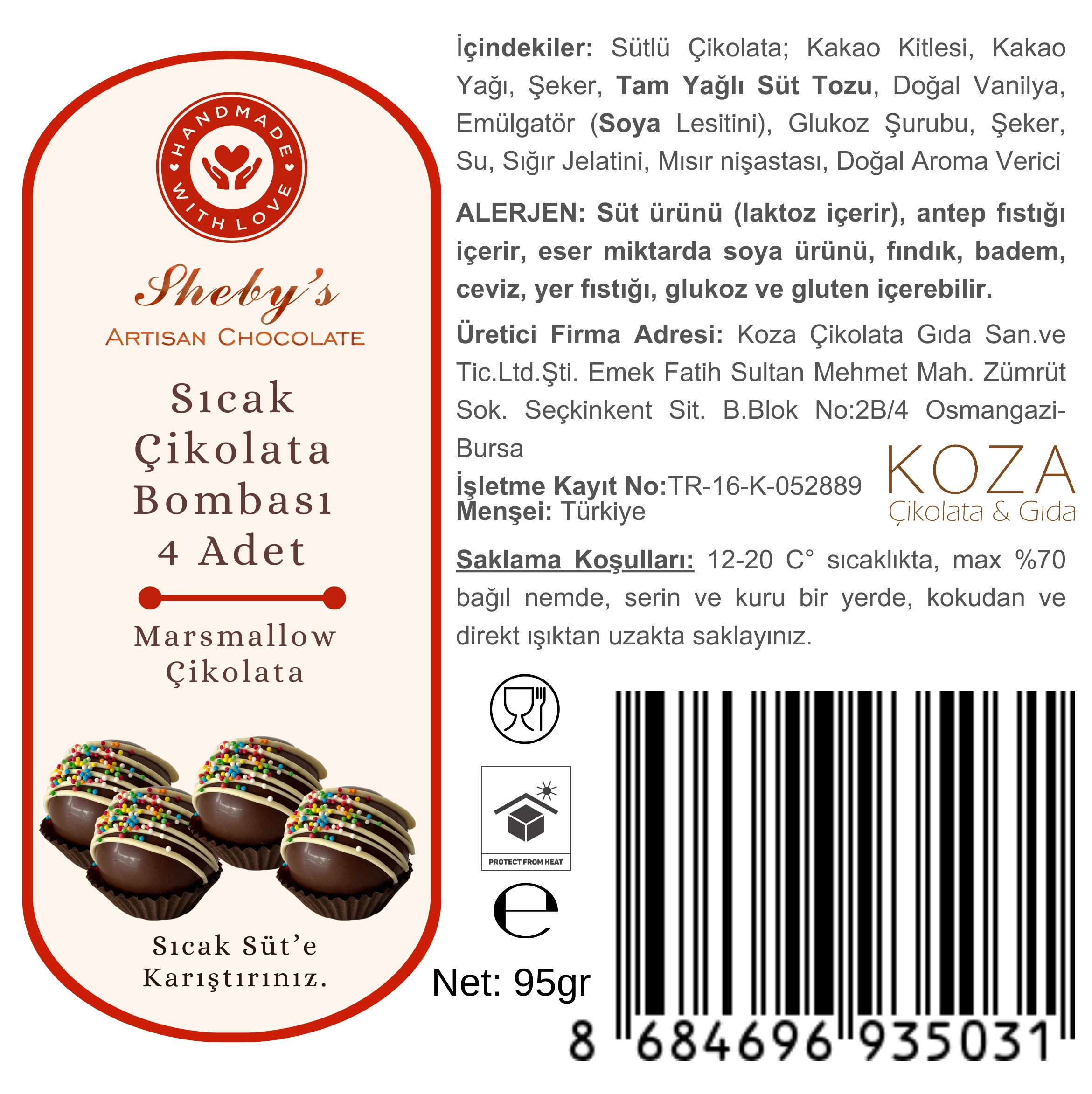 Sıcak Çikolata Bombası 4’lü (Marshmallow’lu Sütlü Çikolata)