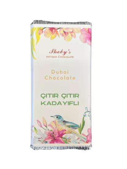 Çıtır Kadayıflı Antep Fıstığı Dolgulu Sütlü Tablet Çikolata 200gr (Dubai Çikolatası)